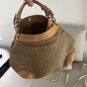 Caroline De Marchi Black Leather Cubo Bag Purse straw leather awesome!